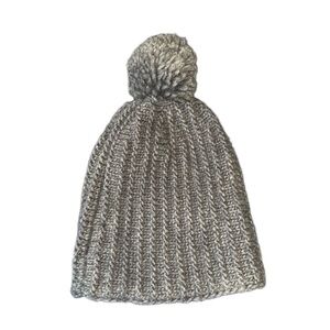 Zara Gray Knit Pom-Pom Hat